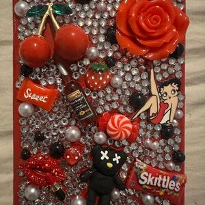 Red and Black Decorative Passport Holder